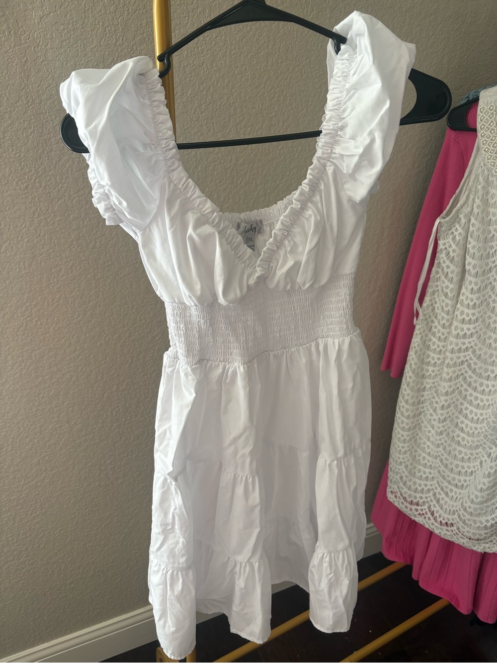 Justify White Ruffled Smocked Dress